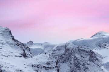 Obraz premium Tops of winter snowy higher mountains