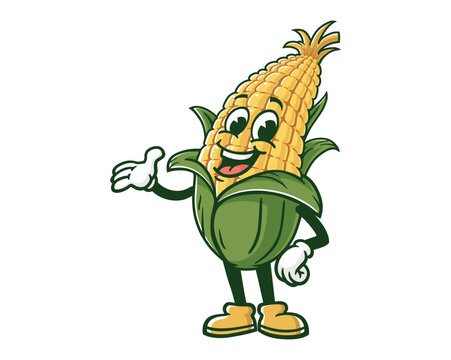 Corn maize cartoon mascot illustration character vector clip art hand drawn