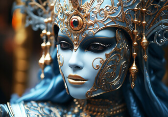 Venetian carnival mask. Tradition and glamour. AI generated - obrazy, fototapety, plakaty