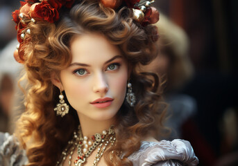 Obraz premium Venetian carnival mask. Tradition and glamour. AI generated