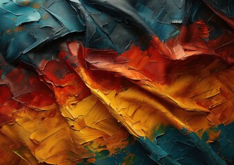 A post-impressionism-inspired image of the German flag, with vibrant brushstrokes and bold color cho