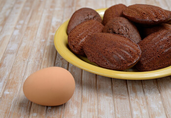 Homemade chocolate Madeleines