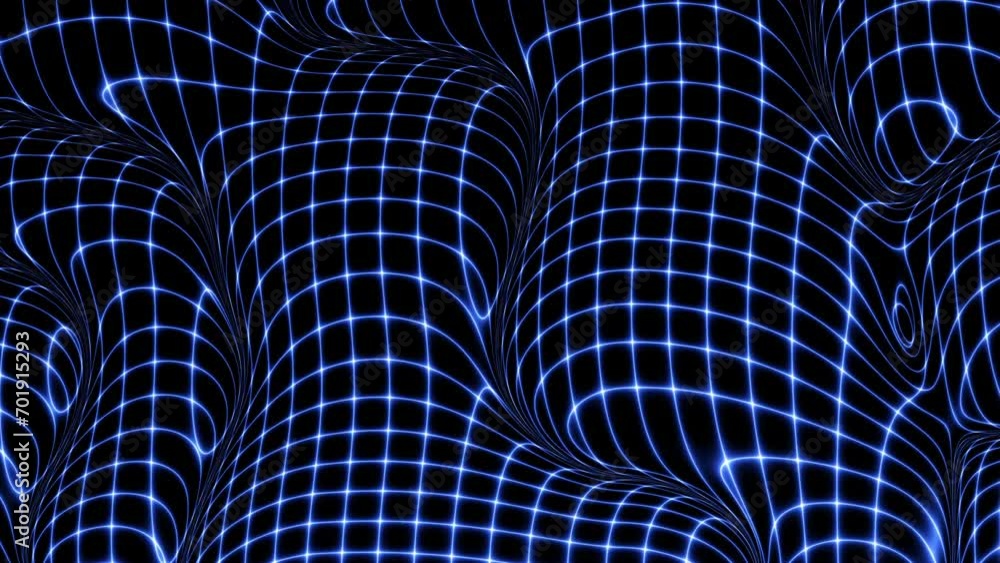 Fototapete technology digital wave background concept. beautiful motion waving dots texture with glowing lines.