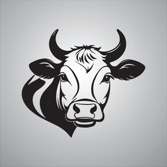 Cow black vector silhouette illustration vector isolated on white background