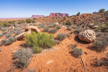 hiking in the monument valley, arizona, usa