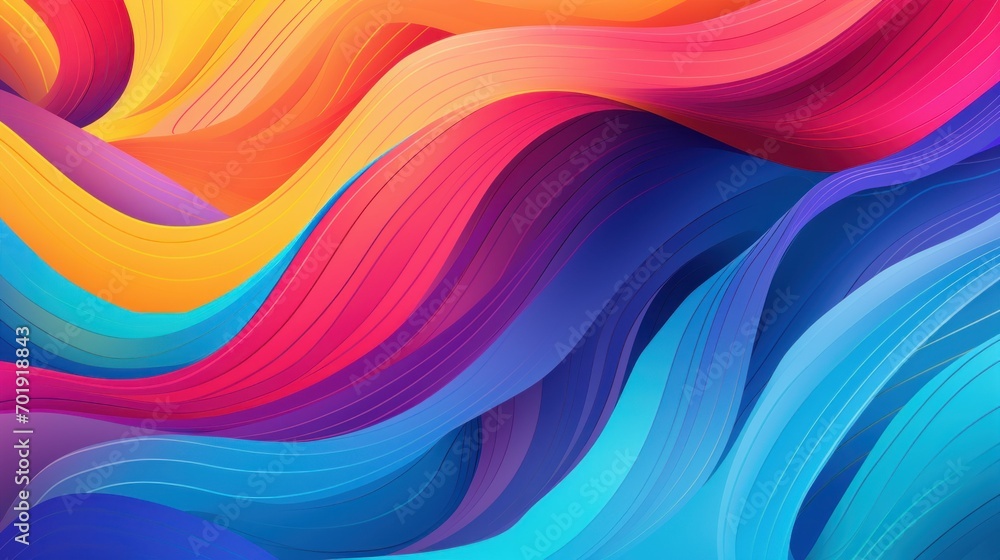 Poster vibrant abstract colorful waves background. dynamic and vivid abstract background with flowing color