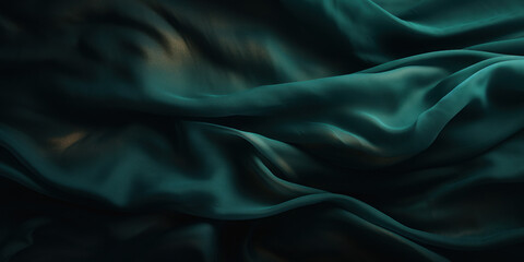 Dark Green Satin abstract texture background for design and presentation