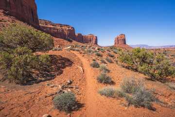 hiking in the monument valley, arizona, usa