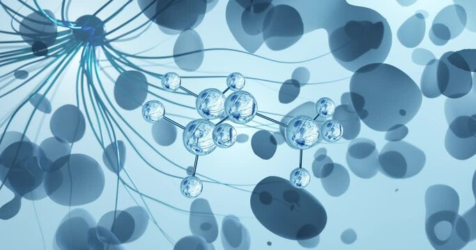 Trimethylamine rotating molecular 3d structure ball-and-stick model, looped video tma
