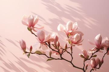 fresh magnolia flower and tree
