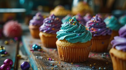 Mardi Gras themed cupcakes, sweet treats, colorful cupcakes, festive baking, carnival sweets