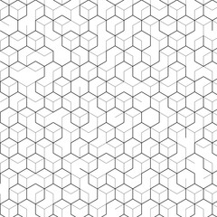 Abstract background with lines in hexagons shape.