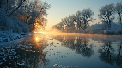 moment frozen in time, inviting viewers to appreciate the quiet splendor and profound stillness of the awakening 