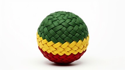 Knitted christmas ornament ball isolated on white Ai generated art