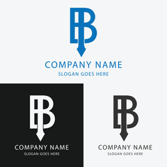 Unique modern geometric creative elegant Alphabet letter icon logo BT