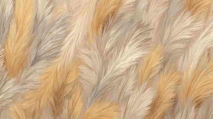 Pampas grass pattern vintage oil muted shade Ai generated art