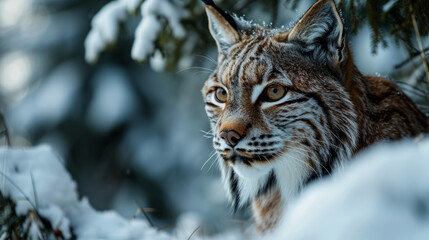 Fototapeta premium Luchs im Schnee