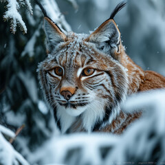 Luchs im Schnee