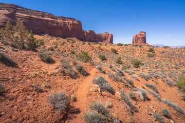 hiking in the monument valley, arizona, usa