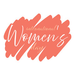 Text INTERNATIONAL WOMEN'S DAY on white background