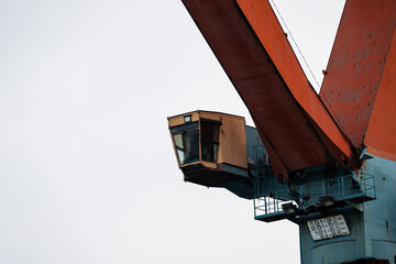 Details of a large wharf crane.