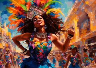 Lets dance all our troubles away. Cropped shot of beautiful samba dancers performing in a carnival...