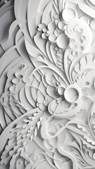 White floral 3d texture background