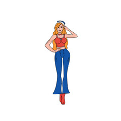 Sexy pin up sailor on white background