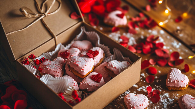Valentine gift box designed like tiny love potion bottle, AI Generated