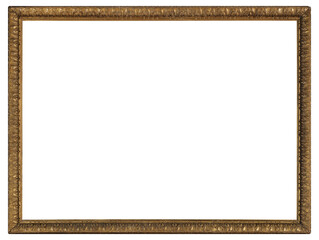 Narrow antique picture frame on a transparent background, in PNG format.
