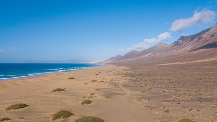 Słoneczna plaża Coffeta na wyspie Fuertaventura