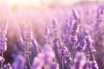 Obraz premium Southern France Italy lavender Provence field blooming violet flowers aromatic purple herbs plants nature beauty perfume aroma summer garden blossom botanical scent fragrance meadow rustic country