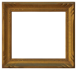 Wooden frame with patterns in a modern style on a transparent background, in PNG format.