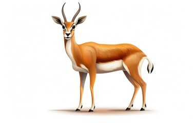 Antelope animal Isolated on white background. - obrazy, fototapety, plakaty