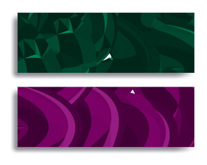 banners with violet,green abstract dynamic shapes vector background