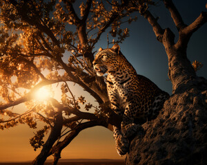 Leopard in Savanne