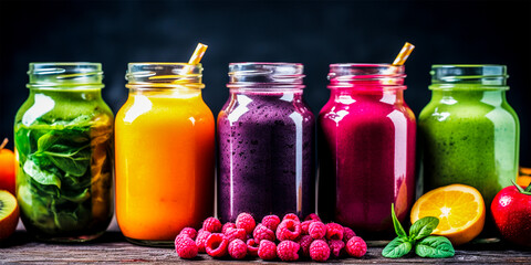 healthy colorful smoothies vegan detox