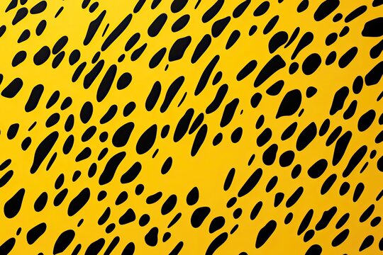 Yellow Leopard Spots Animal Print Pattern Textile Concept Art Contemporary Background Retro Chic Wallpaper Single Color Backdrop