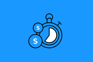 time is money illustration in flat style design. Vector illustration.	