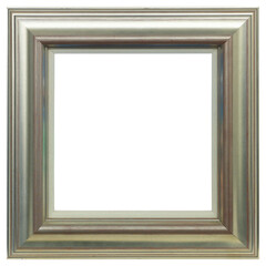 Silver picture frame in PNG format on a transparent background.