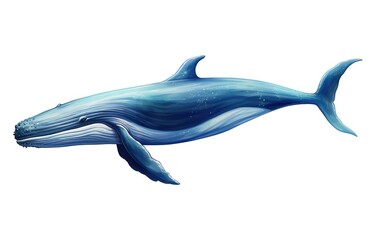 Blue Whale Isolated on white background.