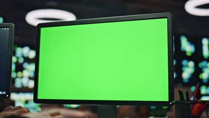 Man coding mockup computer at datacenter closeup. Software engineer writing code