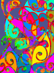 Fototapeta na wymiar multicolored abstract background, digital painting, acrylic paint effect