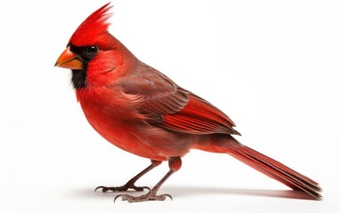 Cardinal bird Isolated on white background.