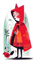 Poster little red riding hood fairytale character cartoon illustration fantasy cute drawing book art © Wiktoria