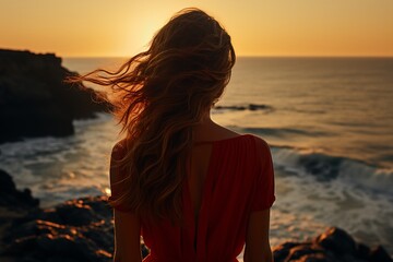 Fototapeta premium a woman with long hair