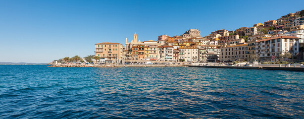 Panoramic cityscape Porto Santo Stefano - 701936822