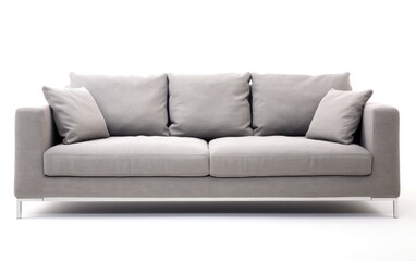 Gray fabric sofa, Modern gray sofa Isolated on white background.