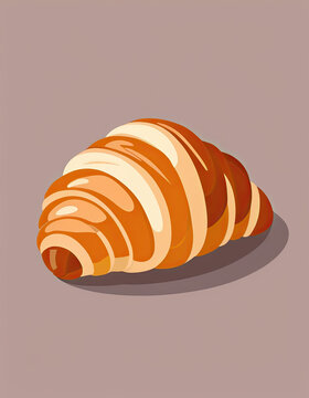 Flat illustration of a Croissant | French Cuisine | French bread
