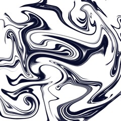 Square pattern black and white abstraction, fluidity, paint, swirl